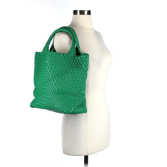 Green Vegan Leather Tote Bag - Picture 3 of 7
